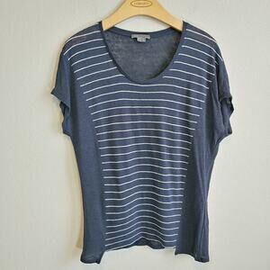 Vince Blue and White Striped Linen Top Sz XS